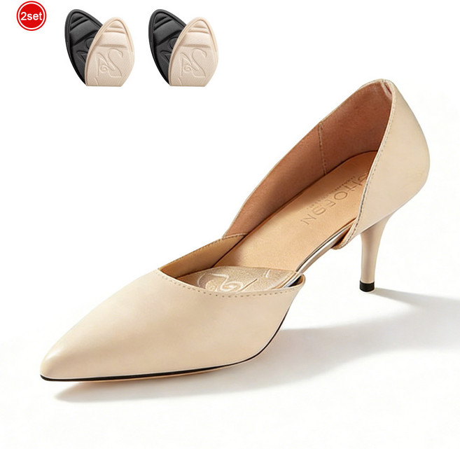 LXU 헐거운 신발 사이즈 조절 푹신한 앞꿈치 패드 쿠션, 2세트