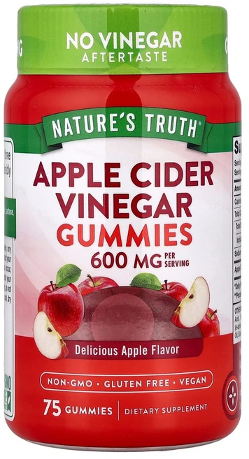 네이처스트루스 애플 사이다 식초 600mg 구미젤리 75개 (1개당 200mg), 1개, 75회분 - 쿠팡