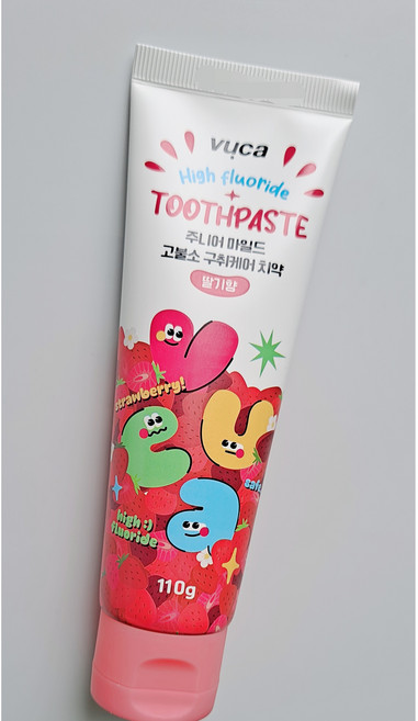 뷰카 주니어 마일드 고불소 구취케어 치약 딸기향, 110g, 1개