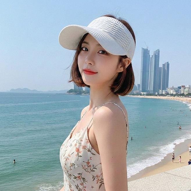 3초쿨 밴딩 썬캡 여성 햇빛차단