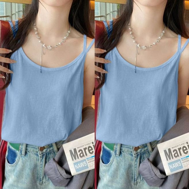 JIEVE 라운드넥 여성용 끈 이너 섹시 봄 여름 1+1 ZL042170