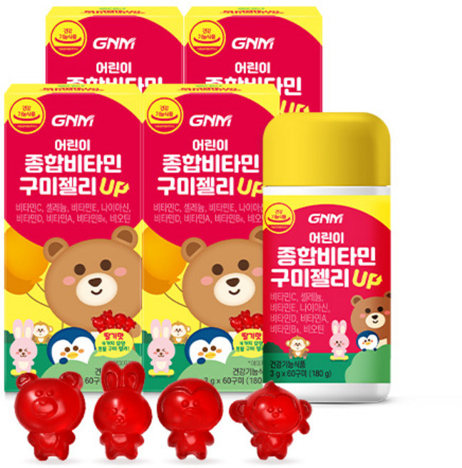 자연의품격 어린이 종합비타민 구미 젤리 업 180g, 60정, 4개