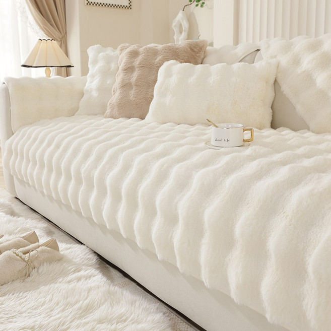 오라이프샵 밍크 래빗 퍼 쇼파패드 프리미엄 토끼털 매트 소파