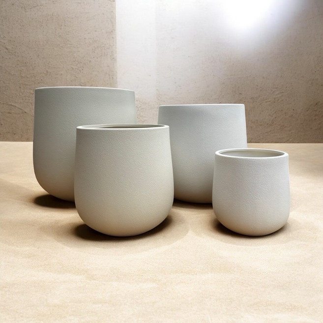 簡約現代花盆, 1件, 白色
