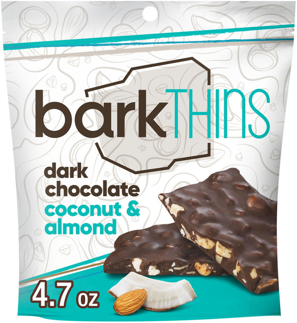 바크씬스 다크 초콜릿 코코넛 및 아몬드 스낵 초콜릿 백 133.2그램 (6개입) barkTHINS, 133.2g, 1개
