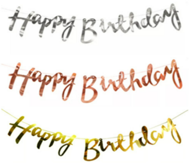 브라이덜샤워 생일가랜드 베이비샤워 생일파티 생일파티풍선 파티용품, 필기체생일가랜드(골드)