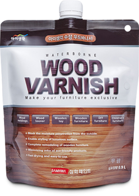 삼화 아이생각 수성 우드바니시 3.5L, 반광, 1개