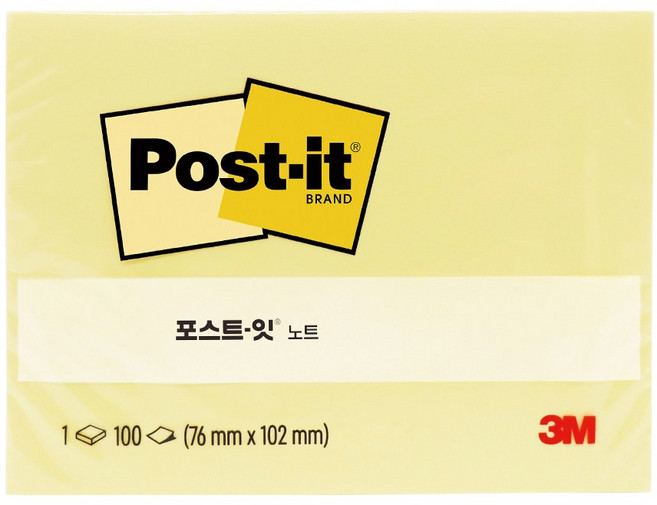 쓰리엠 포스트잇 노트 657 102 x 76mm, 노랑, 2개