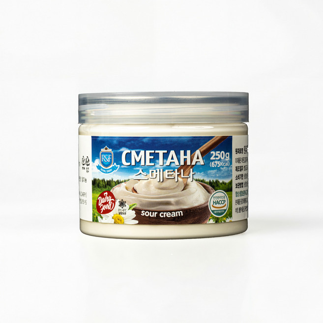 러시아 사워크림 스메타나 sour cream cmetaha smetana 토핑, 1개, 250g
