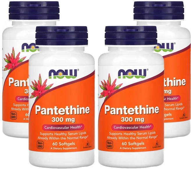 나우푸드 판테테인 300mg 60소프트젤, 60정 × 4개, 4개, 60정 - 쿠팡
