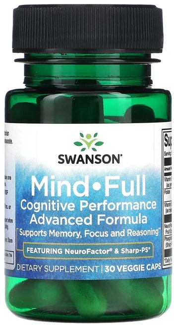 스완슨 Mind-full 코그니티브 퍼포먼스 어드밴스드 포뮬러 30 베지캡슐, 2개, 30정 - 쿠팡
