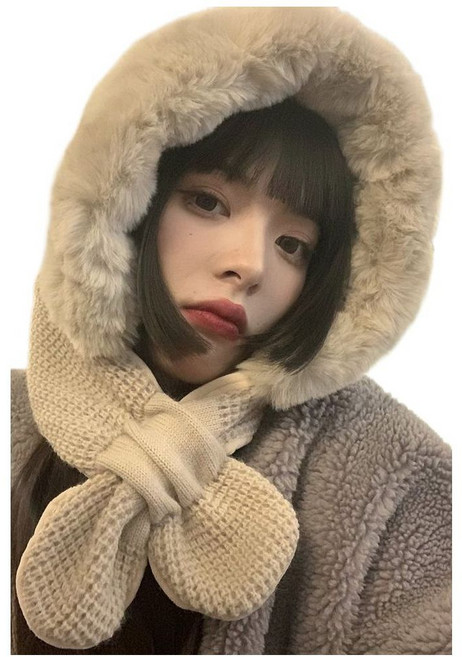 볼끼 모자 니트 목후드 머리띠 귀도리 귀마개 여성 방한 겨울 털