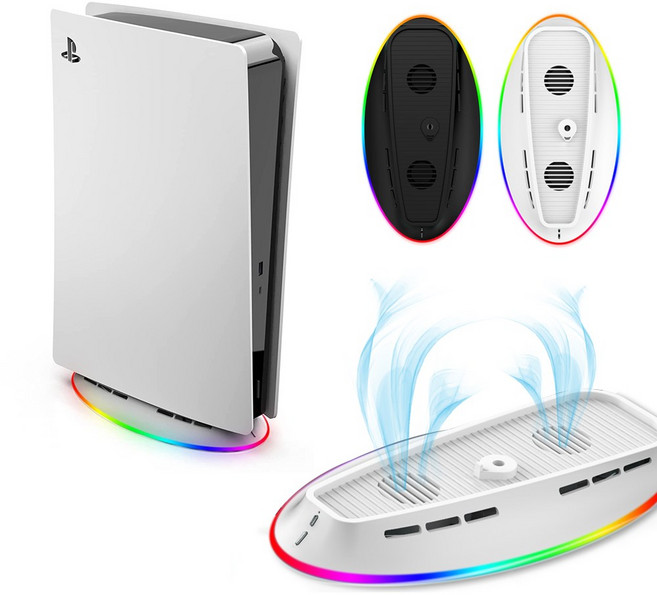 PS5 쿨러 쿨링스탠드 RGB 이이네, RGB쿨링스탠드 단품(블랙), 1개