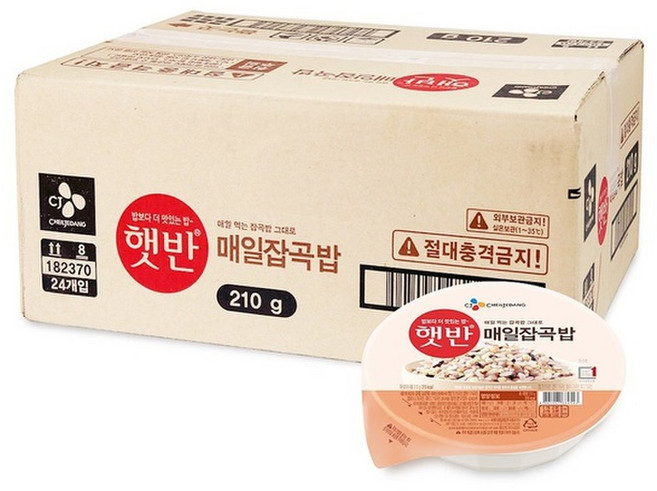 햇반 큰공기 백미밥, 210g, 24개