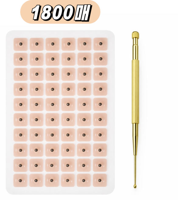 조온하루 혈자리 귀 지압 패치 귀침 1800매 + 지압 스틱, 베이지, 1세트
