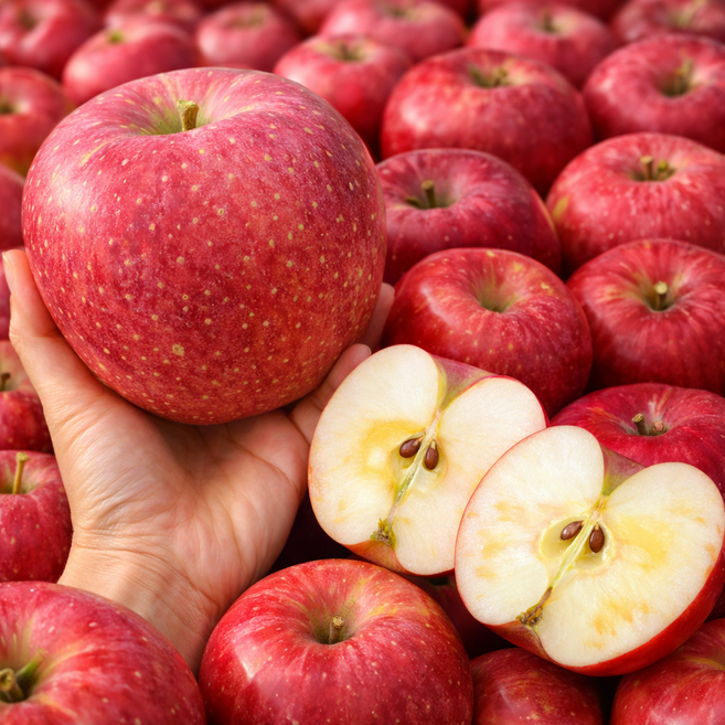 [1+1 행사기간] 청송 올해수확 벌꿀먹은 햇부사 사과 5KG 대과 (총 10키로 발송), 1박스, 10KG