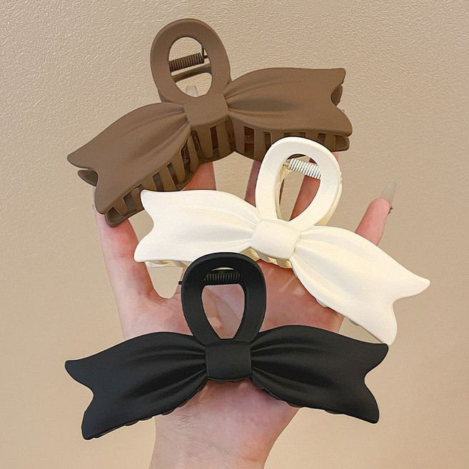 리본 매트 3P 빅 집게핀 여성 올림머리 데일리 고급 머리삔 FS151