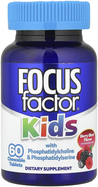 몸관리하세요 겨울입니다 Focus Factor 어린이용 포스파티딜콜린 및 포스파티딜세린 함유 베리 블라스트 츄어블 60정 특별관리진행, FocusFactor어린이용포스파티딜콜린및포스파티딜세린, 1개 - 쿠팡