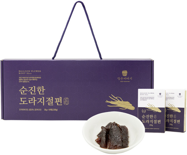 장수이야기 국내산 도라지 절편, 10개, 20g