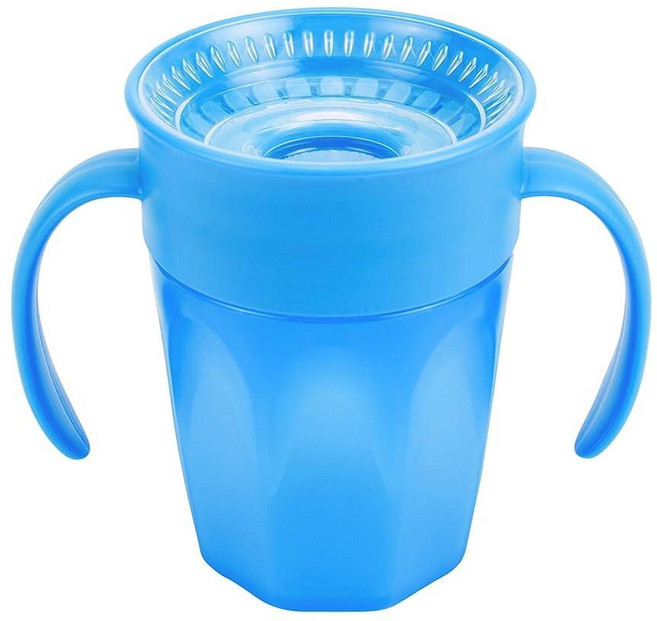 닥터브라운 360도 흘림방지 트레이닝 컵 빨대컵 300ml 2개 오션블루, Blue