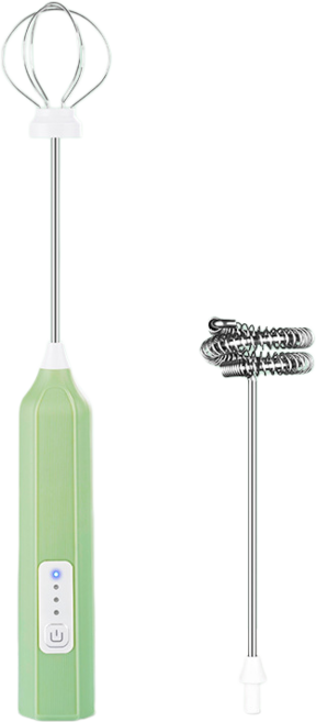 무선 휘핑기 거품기 크림 믹서 충전식 미니 저소음, 녹색, JLL-7611