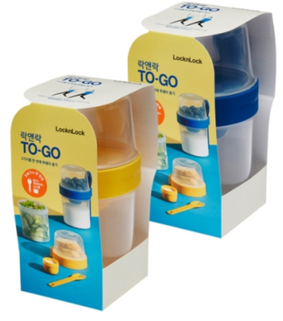 락앤락 투고 투웨이 일반도시락 560ml + 310ml, 블루, 1개