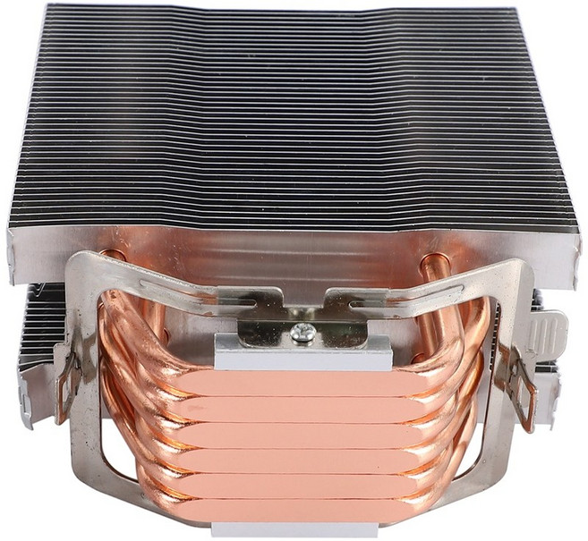 팬리스 CPU 냉각기 12cm 팬 6 구리 히트 파이프 LGA 용 팬리스 냉각 방열기 1150/1151/1155/1156/1156/115/2011 AMD, 1개, 블랙 & 실버, 하나