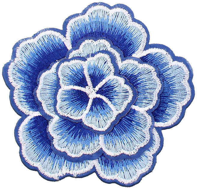 3단꽃 한복장식 자수 패치 와펜 마크 열접착형, 4개, 3단꽃 자수(NO.23)