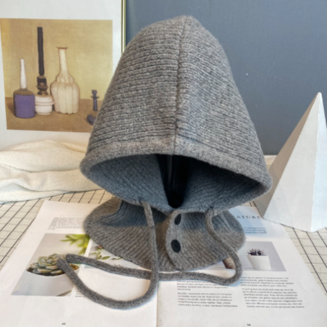 RAON 후드워머 바라클라바 고급니트 방한모, 그레이