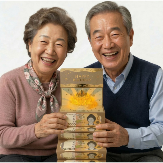 용돈 생일 봉투 카드 어버이날 부모님 칠순 팔순, 1개, 리치 골드 6칸