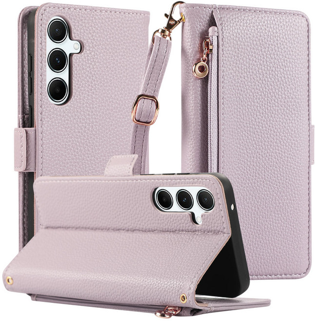 람스 숄더 스트랩 지갑형 가죽 다이어리 휴대폰 케이스