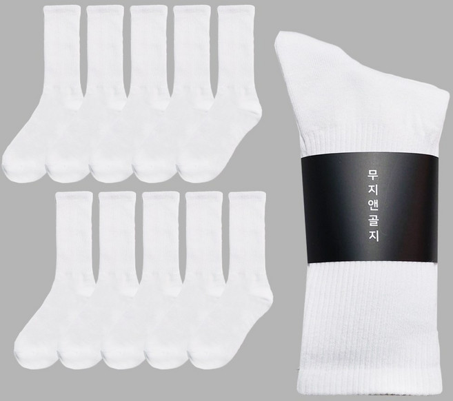 10 무지앤골지/ 국산 10켤레 /장목스쿨삭스/ 여성 학생용 롱 골지 스쿨삭스(혼합가능)