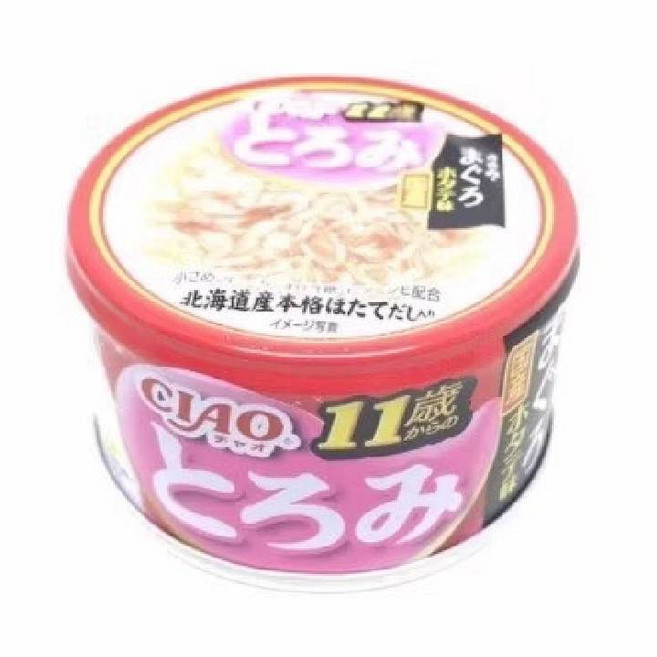 CIAO多樂米貓罐頭 多種口味選擇 柔軟濕潤易食 無添加人工色素及防腐劑, 80g, 24罐, A-46 濃厚 11歲 雞肉+鮪魚扇貝