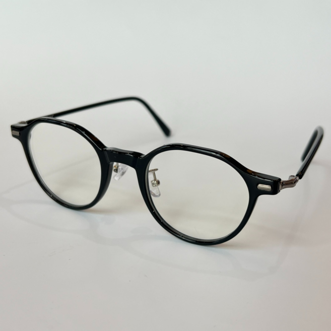 다각형 작은 안경테 코받침있는 알작은 안경