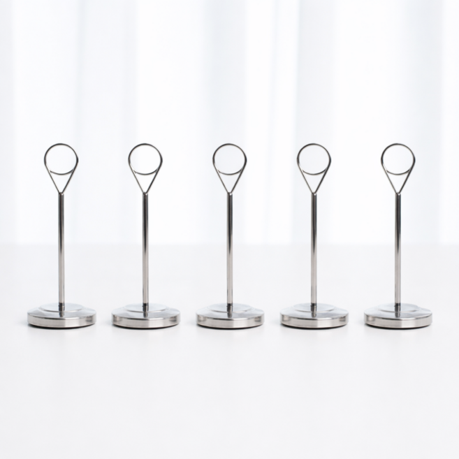 메탈쇼클립 가격표꽂이 메모홀더, 5개, 실버(중)