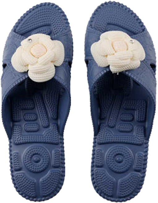 신우 EVA 플라워 지압 거실화 미끄럼방지 다용도화 국산, 네이비, 1개