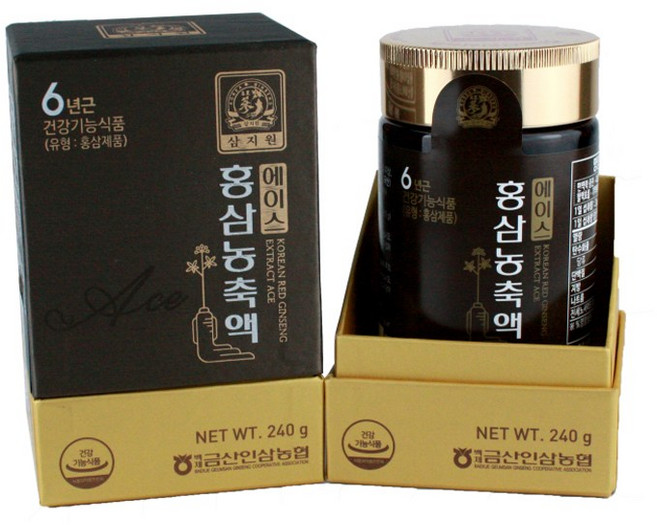 6년근 홍삼농축액 에이스 금산인삼 홍삼근 80% 홍미삼 진세노사이드 8mg 홍삼진액, 1개, 240g
