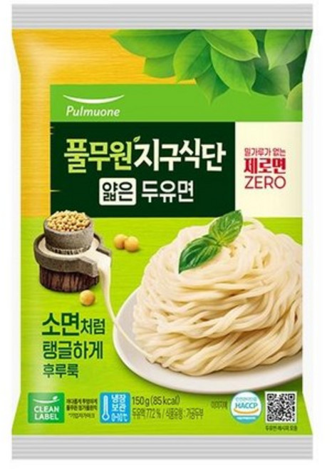 풀무원지구식단 얇은 두유면 5봉 1세트, 150g
