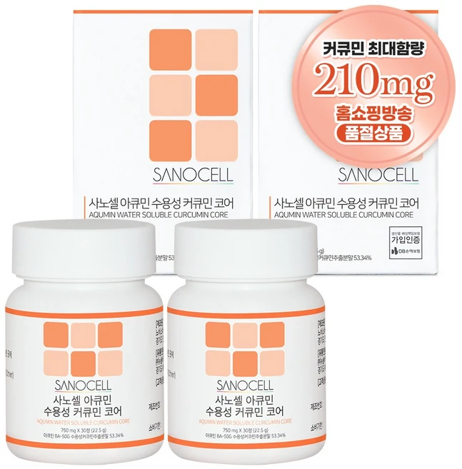 사노셀 아큐민 수용성 커큐민 코어 30p, 2개, 30정 - 쿠팡
