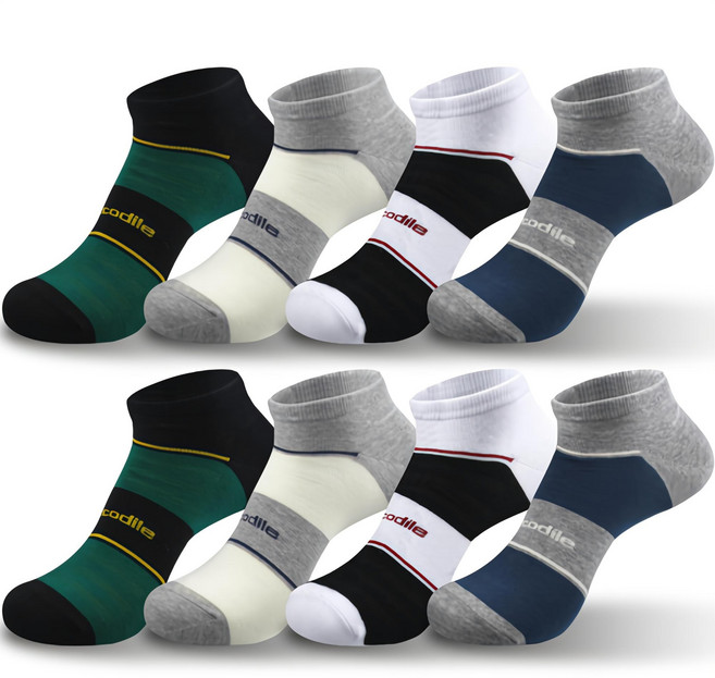 크로커다일 남성용 해리 스니커즈 양말 8족 세트 CD235