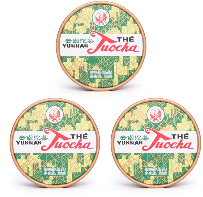 하관차창 보이차 2019년 원합운남타차 숙 100g, 1개입, 3개