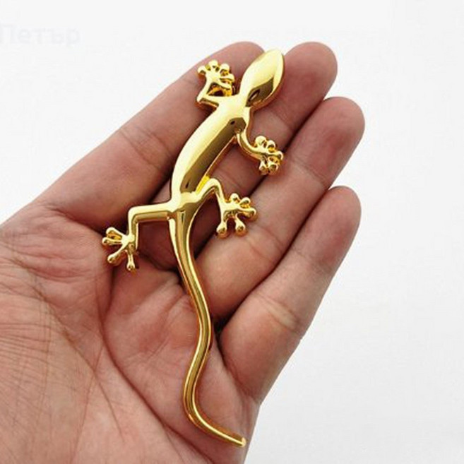 차량용 엠블럼 자동차 앰블럼 엠블렘 스티커 3D 메탈 장식 천사 발바닥, 도마뱀 골드
