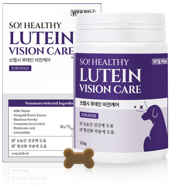 비타파우 강아지 눈 영양제 백내장 눈물 자국 눈꼽 냄새 간 노견 루테인, 1개, 눈물개선/눈건강, 120g