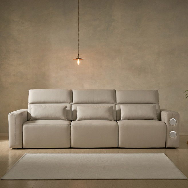 레브가구 라비나 4인 가죽소파 (전국배송 제주도배송), 베이지