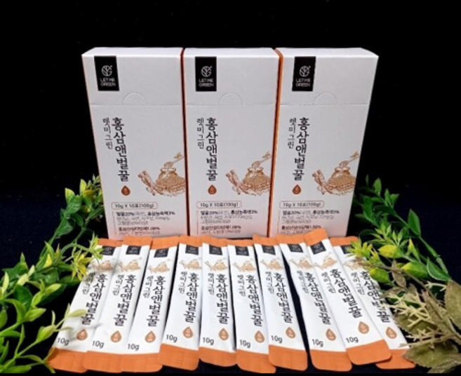 국내산 토종 벌꿀 진액 6년근 홍삼 스틱 30포 x 10g, 1개