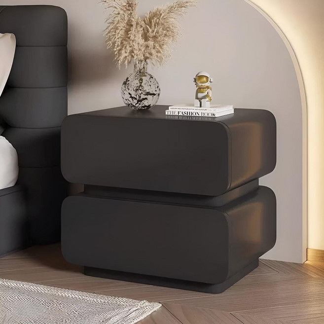 스타일닥터 침대 협탁 침실 따뜻한 스타일 협탁 서랍형 배송모던 침대협탁 협탁 완제품 45x40x48cm, 1개, 블랙