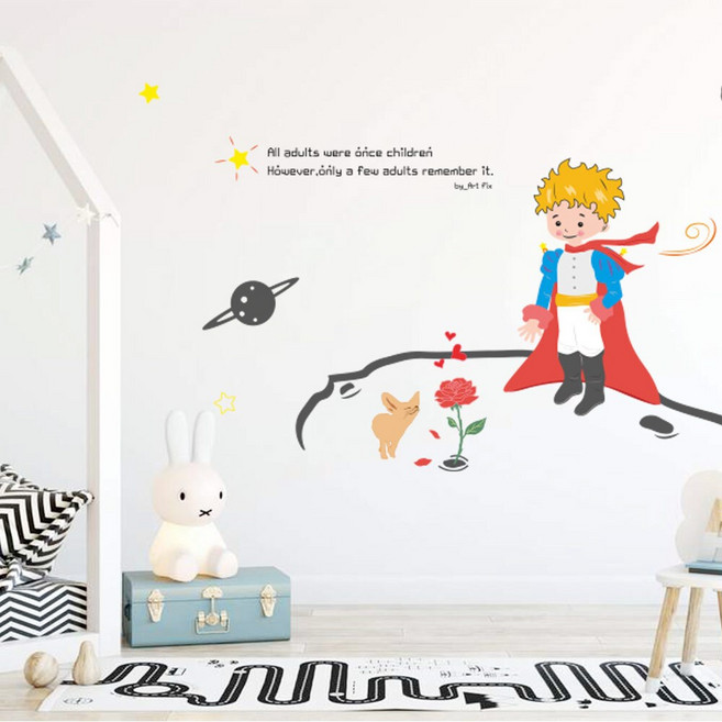 아이방 인테리어 포인트 데코 벽 스티커 리무버블 시트지 키즈룸 벽지 현관문 천장 유리 꾸미기, IP723-어린왕자
