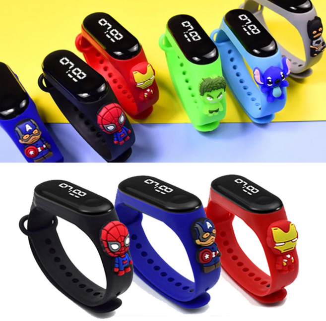 아동 어린이 초등 학생 3D 피규어 LED 손목 전자 시계 스마트 워치