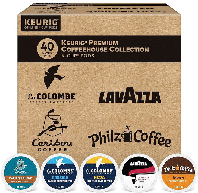 큐리그 커피 애호가 컬렉션 버라이어티 팩 큐리그 싱글 서브 K컵 포드 60ct, 6 Premium Coffeehouse, 40 Count Pack of 1, 40개입, 1개