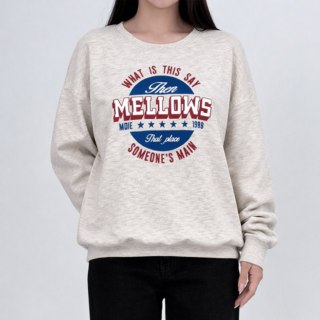 썸원 캐쥬얼 프린팅 루즈핏 긴팔 맨투맨 티셔츠